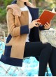Color-Contrast Hooded Coat